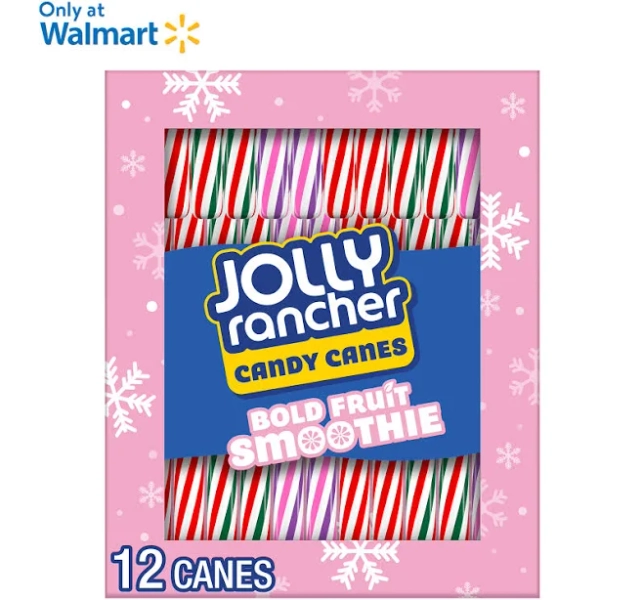 Jolly Rancher Bold Fruit Smoothie Flavored Christmas Candy Canes