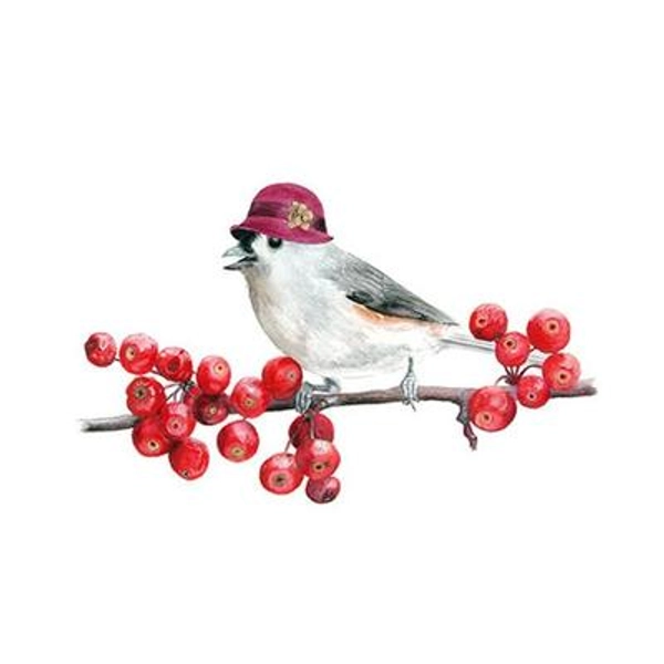 "No.12 - \"Tufted Titmouse with Cloche\" - high-quality 8x10\" giclée fine art print, signed by artist"