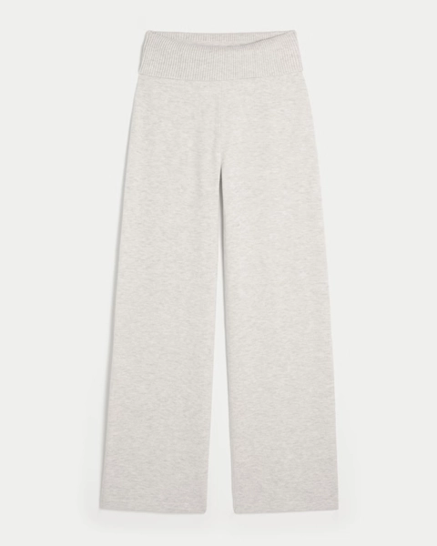 Gilly Hicks Sweater-Knit Foldover Straight Pants