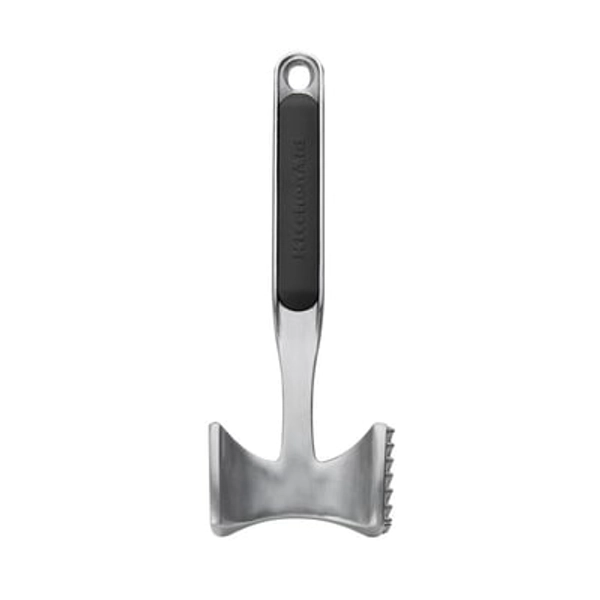 KitchenAid Aluminum Meat Pounder: Black Hand Wash Meat Tenderizer Mallet, 9.45" Height, 3.35" Width