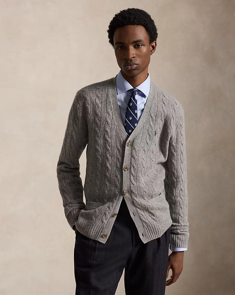 Cable-Knit Wool-Cashmere Cardigan