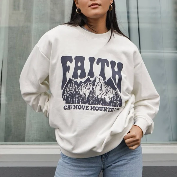 Faith Can Move Mountains Unisex Crewneck