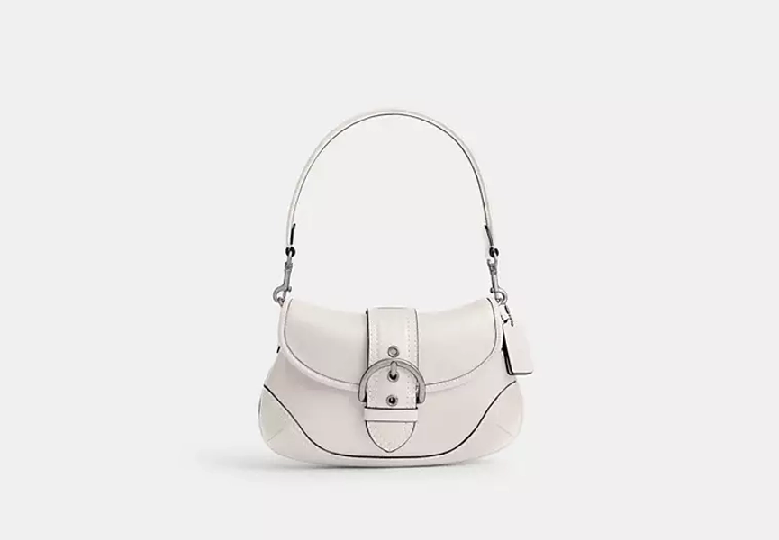 Silver/Chalk Soho Flap Bag In Regenerative Leather