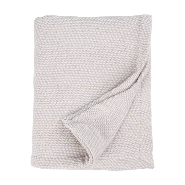 Superior Chrisney 100% Cotton Blanket, Textured Chevron, Breathable All-Season Bedding