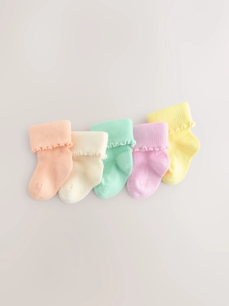 Multi Pastel Baby Socks 5 Pack (0mths-2yrs)