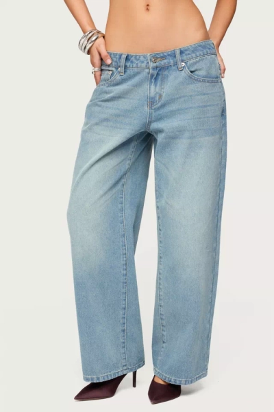 Edikted Petite Raelynn Washed Low Rise Jeans
