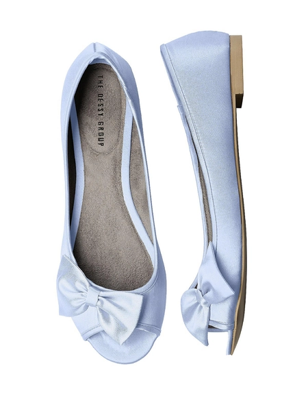 Satin Peep Toe Bridal Ballet Wedding Flats