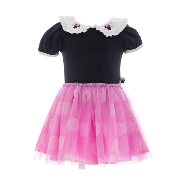 Minnie Mouse Toddler Girls Cosplay Tutu Dress with Puff Sleeves, Sizes 12M-5T