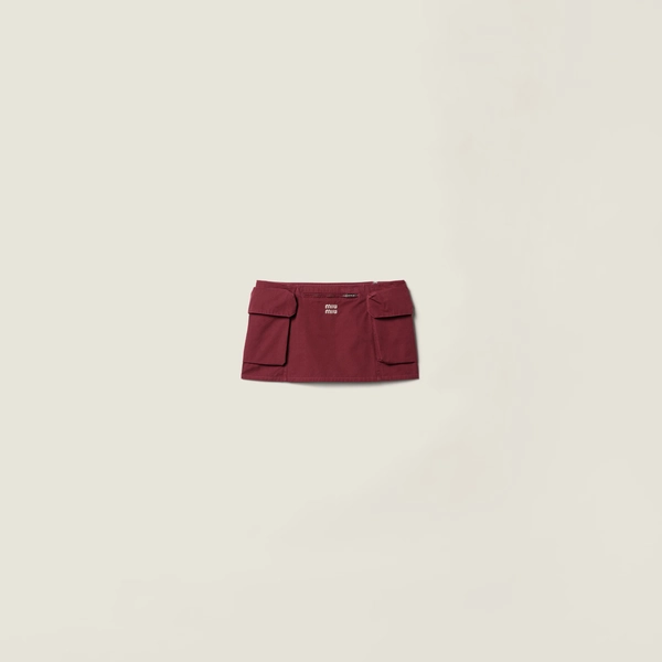 Washed poplin miniskirt