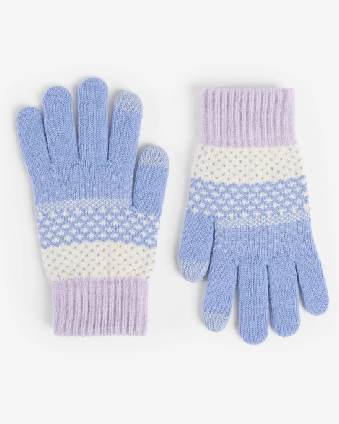 Ombre Dots Multicolor Winter Gloves in Light Blue Mix