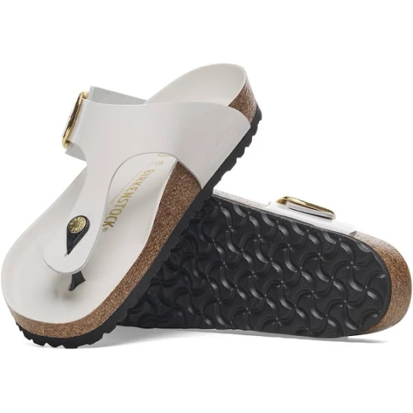 Birkenstock Gizeh Hammered Big Buckle Natural Leather Sandals