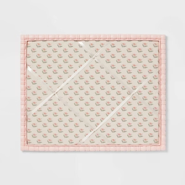 Pink Framed Fabric Kids' Photo Memo Board - Pillowfort™