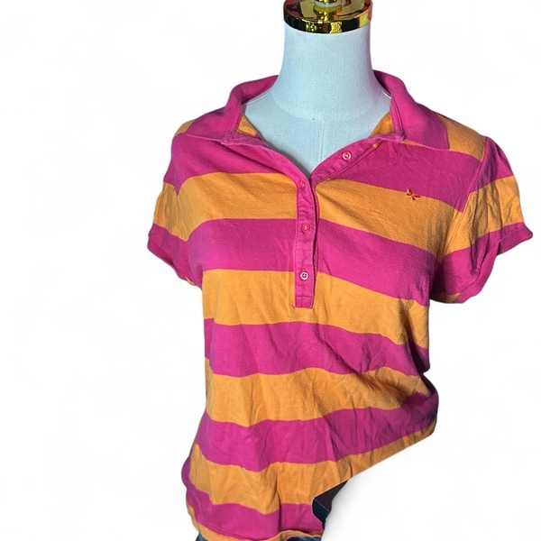 00s Arizona Jeans Co. Pink And Orange Striped...