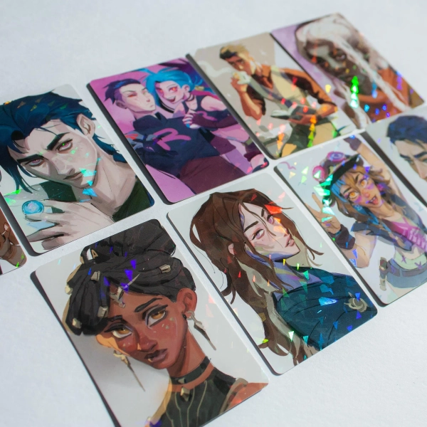 Arcane shiny photo cards | double sided | genderbent fanart | holo effect