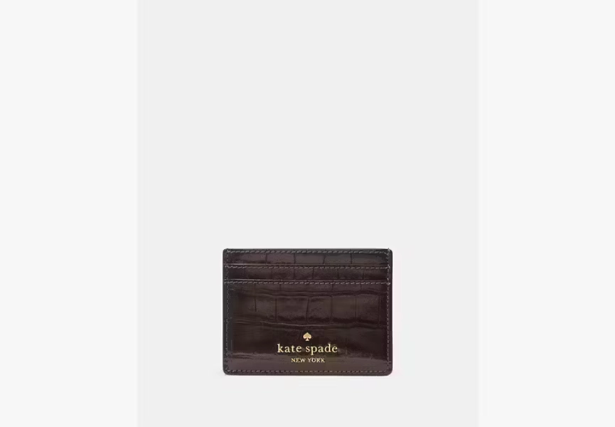 Hot Fudge Madison Croc Embossed Small Slim Card Holder