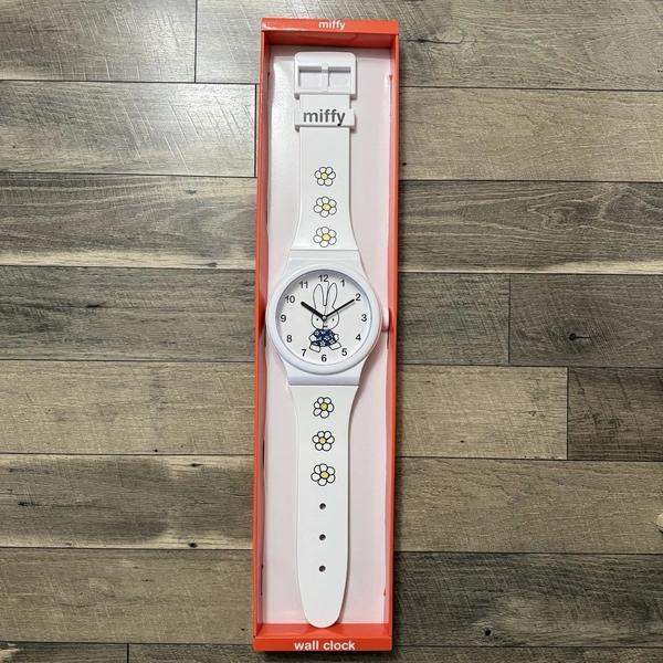 NEW Miffy White Rabbit Huge Floral Daisies Wristwatch Wall Clock 36" Whimsical