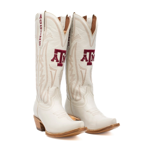 Carrie - Gameday Women's Ivory Western Boot - Texas A&M Aggies