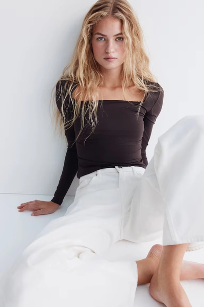 Long-Sleeved Microfiber Top