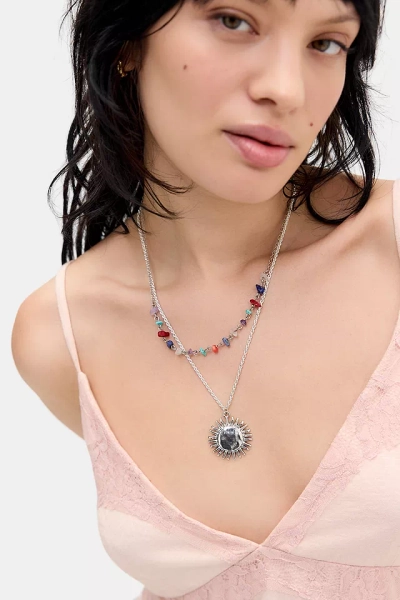 Silence + Noise Hammered Sun Pendant Necklace