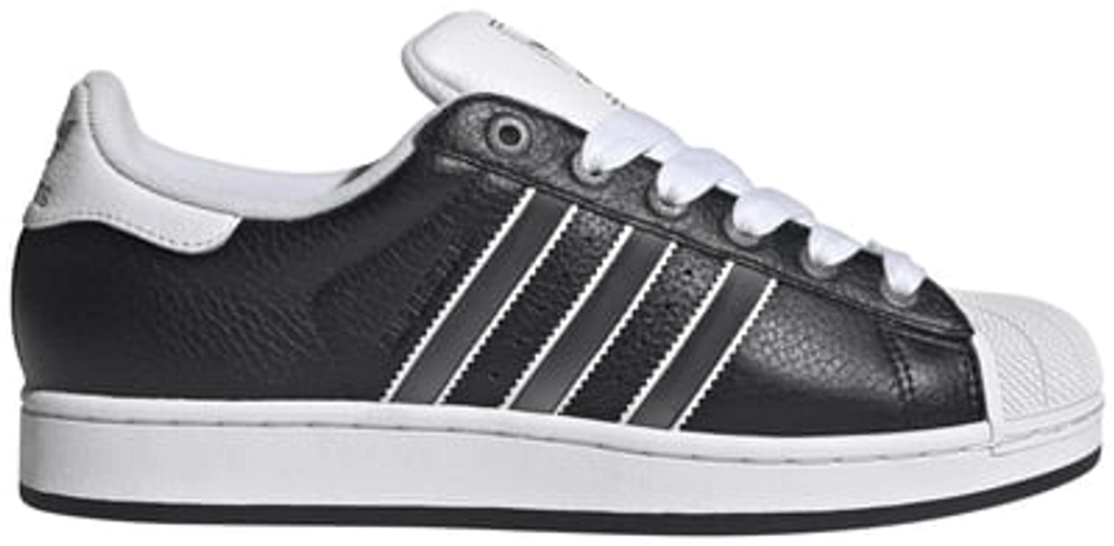 adidas Men's Superstar II Shoes, Size 8.5, Black/Matte Silver/White