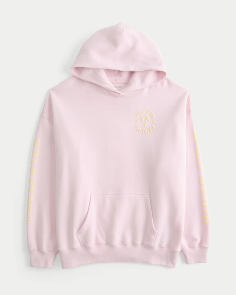 Hollister Feel Good Oversized Logo Graphic Hoodie
