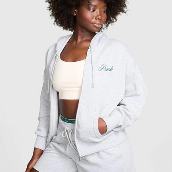 Women's PINK Ivy Fleece Campus Full-Zip Hoodie
