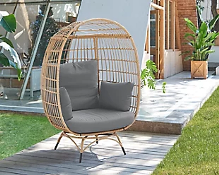 Spezia Outdoor Freestanding Egg Chair with Cushion
