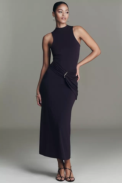 By Anthropologie Ruched Sleeveless Knit Maxi Dress