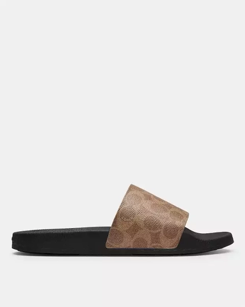 Tan Udele Sport Slide In Signature Canvas
