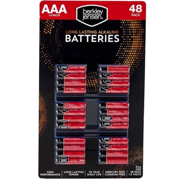 Berkley Jensen AAA Alkaline Batteries 48 ct.