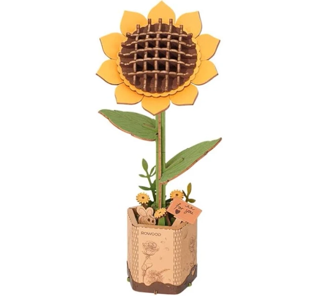 Rowood 3D Wooden Puzzle Sunflower