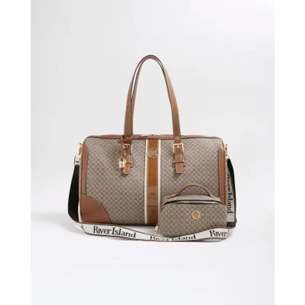 Beige Monogram Charm Holdall Bag Bundle