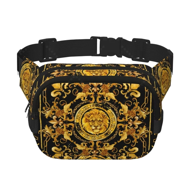 Gold Lion Trendy pack crossbod Square Double Layer Waist Bag Travel and Workout Accessory - AliExpress 1524