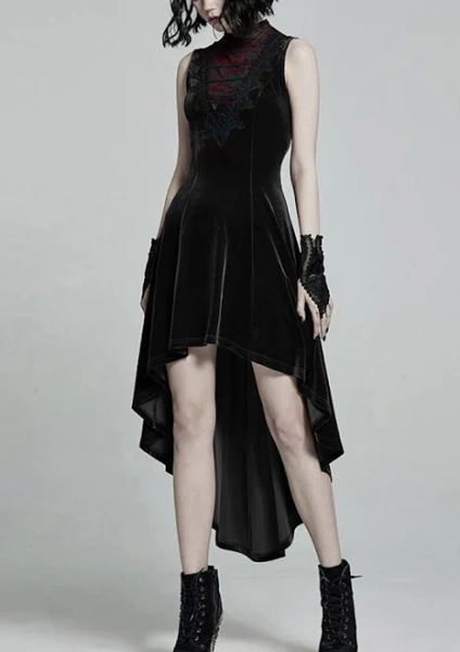 Gothic Lace-Up Mesh Dress
