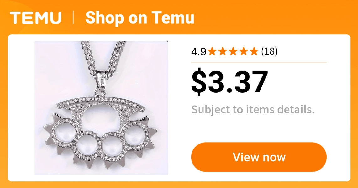 1pc hip hop gear tiger finger pendant necklace set shiny - Temu