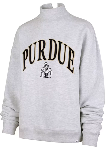 Purdue Boilermakers 47 Crew Sweatshirt Womens GREY Vantage Mock Neck Long Sleeve - 48024018