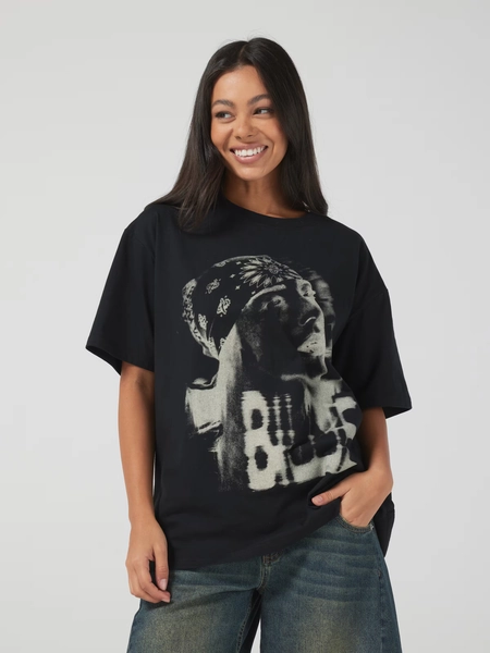 Music Billie Blurry Oversized Tee  Black - Jay Jays Online