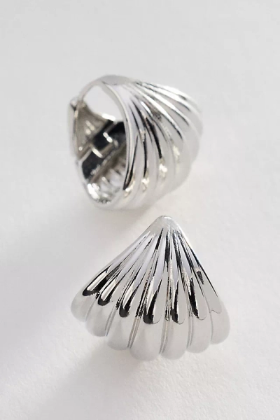 Fanned Huggie Hoop Earrings