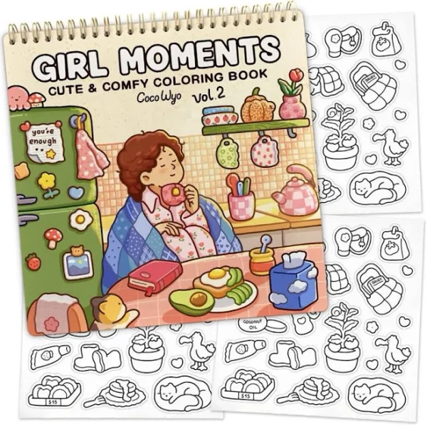 Coco Wyo Coloring Book (spiral Bound) & Sticker Set For Adults & Teens