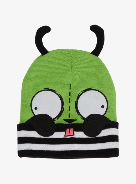 Invader Zim GIR Peeking Stripe Beanie