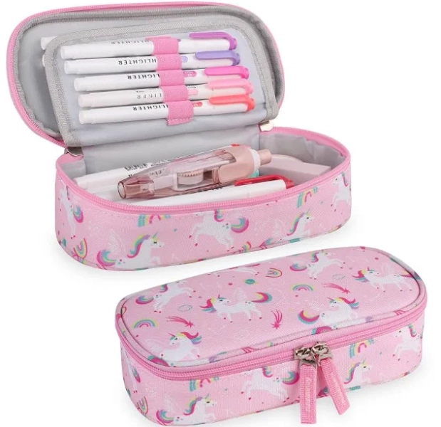 Pencil Case for Girls,Large Capacity Multi-Slot Kids Mark Pouch, Adult Big Pencil Bag with Zipper, Teens Large Storage Pencil Box for School College