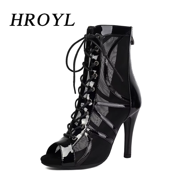 Girls Latin Dance Shoes Woman Jazz Dance High Heels Women's Stiletto Hollow High-Top Sandals Lace-up Fashion Sexy Dance Boots - AliExpress 201768104
