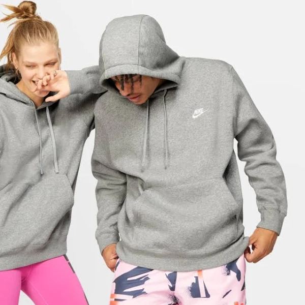 Men's Nike Sportswear Club Fleece Pullover Hoodie in Grey, Size: XL | BV2654-063