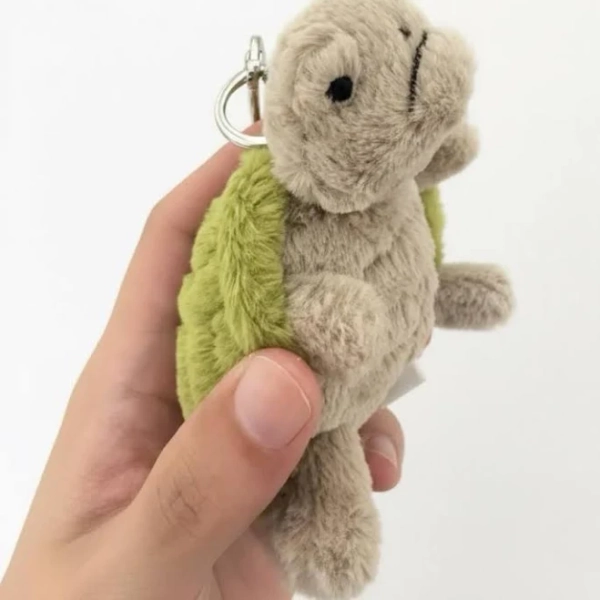 Jellycat Timmy Turtle Bag Charm | Grumpy Turtle Plush Keychain