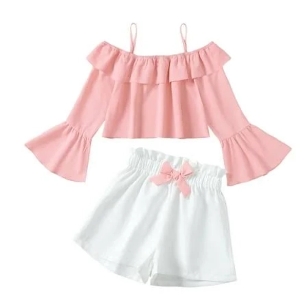 9Y Big Girls Half-Sleeve Suspender Top Shorts