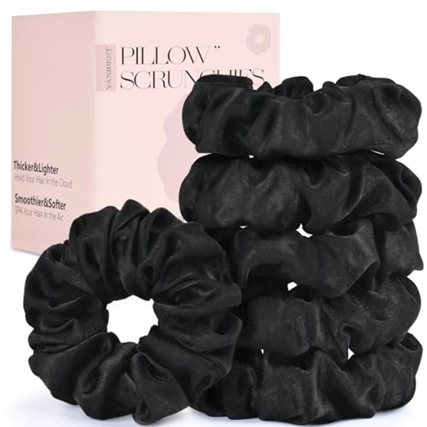 YANIBEST Satin Scrunchies - Softer Than Silk, Soft Hair Ties for Women, Girls & Stylish Pack of 6