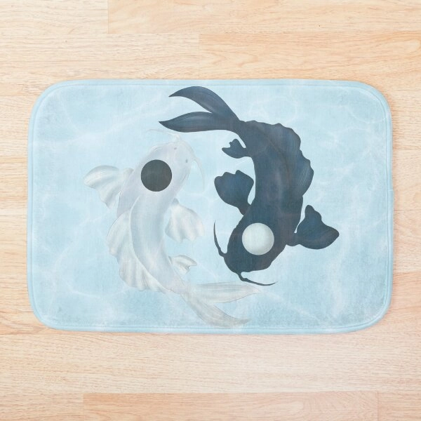 Tui and La Yin Yang Koi in Water Bath Mat
