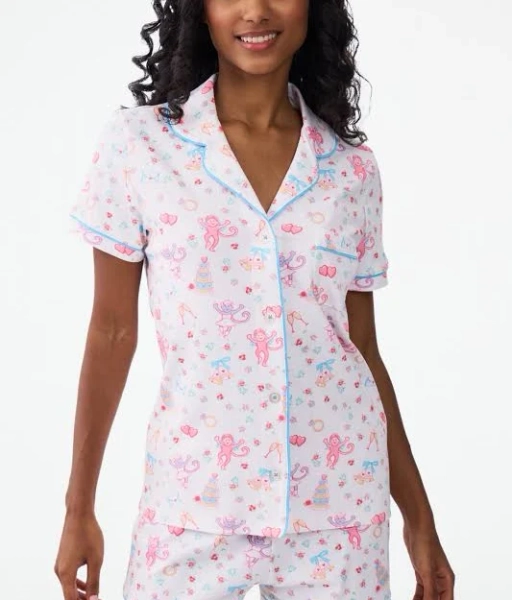 Monkey Rabbit Monkey Said Yes Polo Pajamas