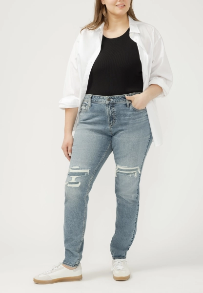 Ripped Mid Rise Skinny Jean