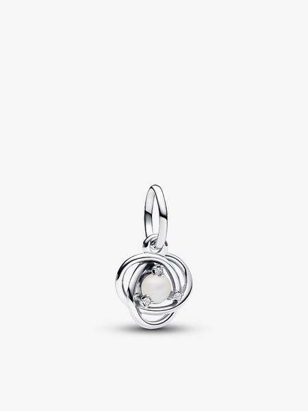 White Eternity Circle Dangle Charm